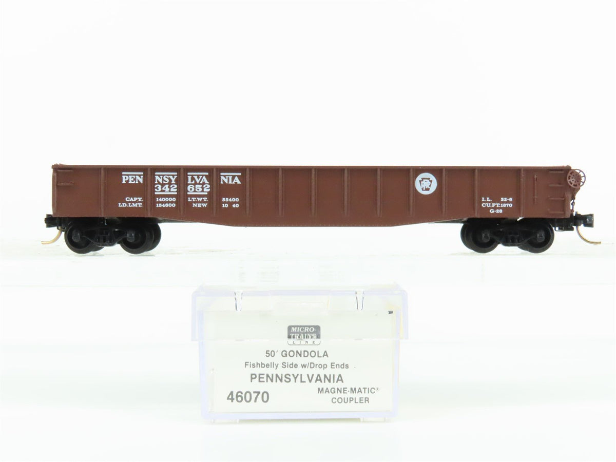 N Scale Micro-Trains MTL 46070 PRR Pennsylvania Railroad 50&#39; Gondola #342652
