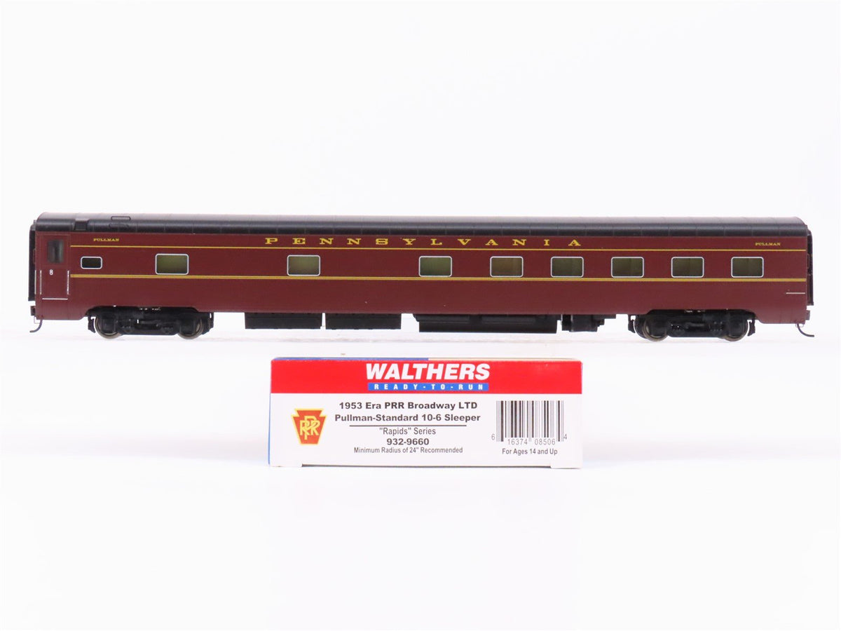 HO Walthers 932-9660 PRR Pennsylvania Broadway LTD 10-6 Sleeper Passenger Car