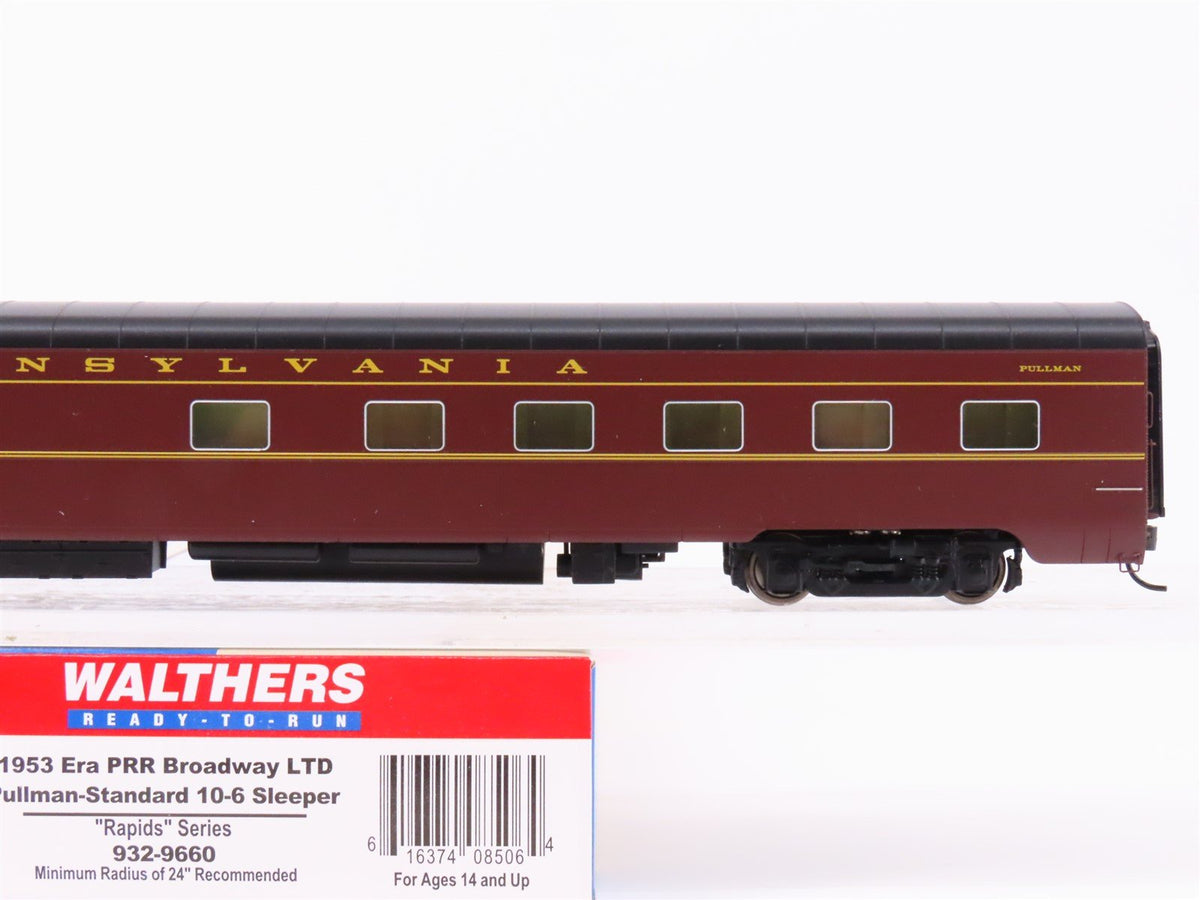 HO Walthers 932-9660 PRR Pennsylvania Broadway LTD 10-6 Sleeper Passenger Car