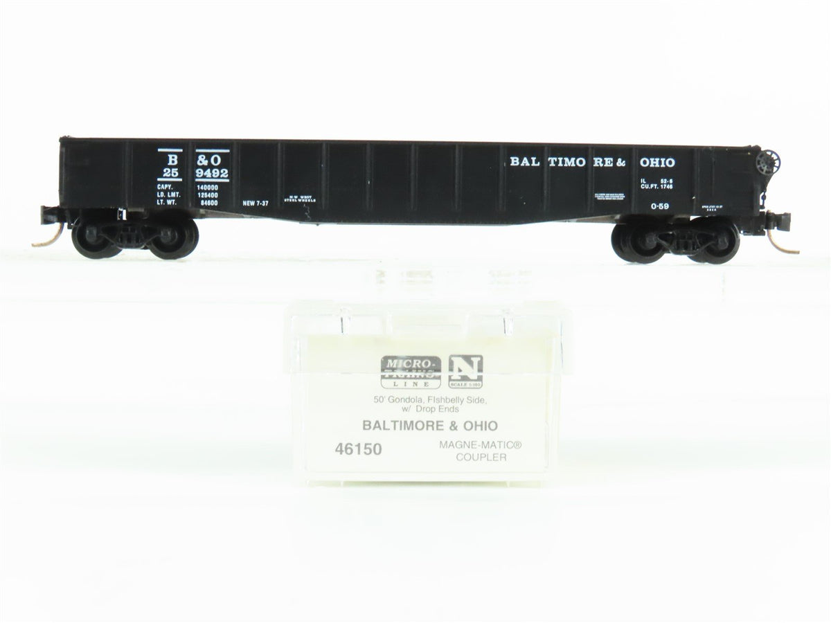 N Scale Micro-Trains MTL 46150 B&amp;O Baltimore &amp; Ohio Railroad 50&#39; Gondola #259492