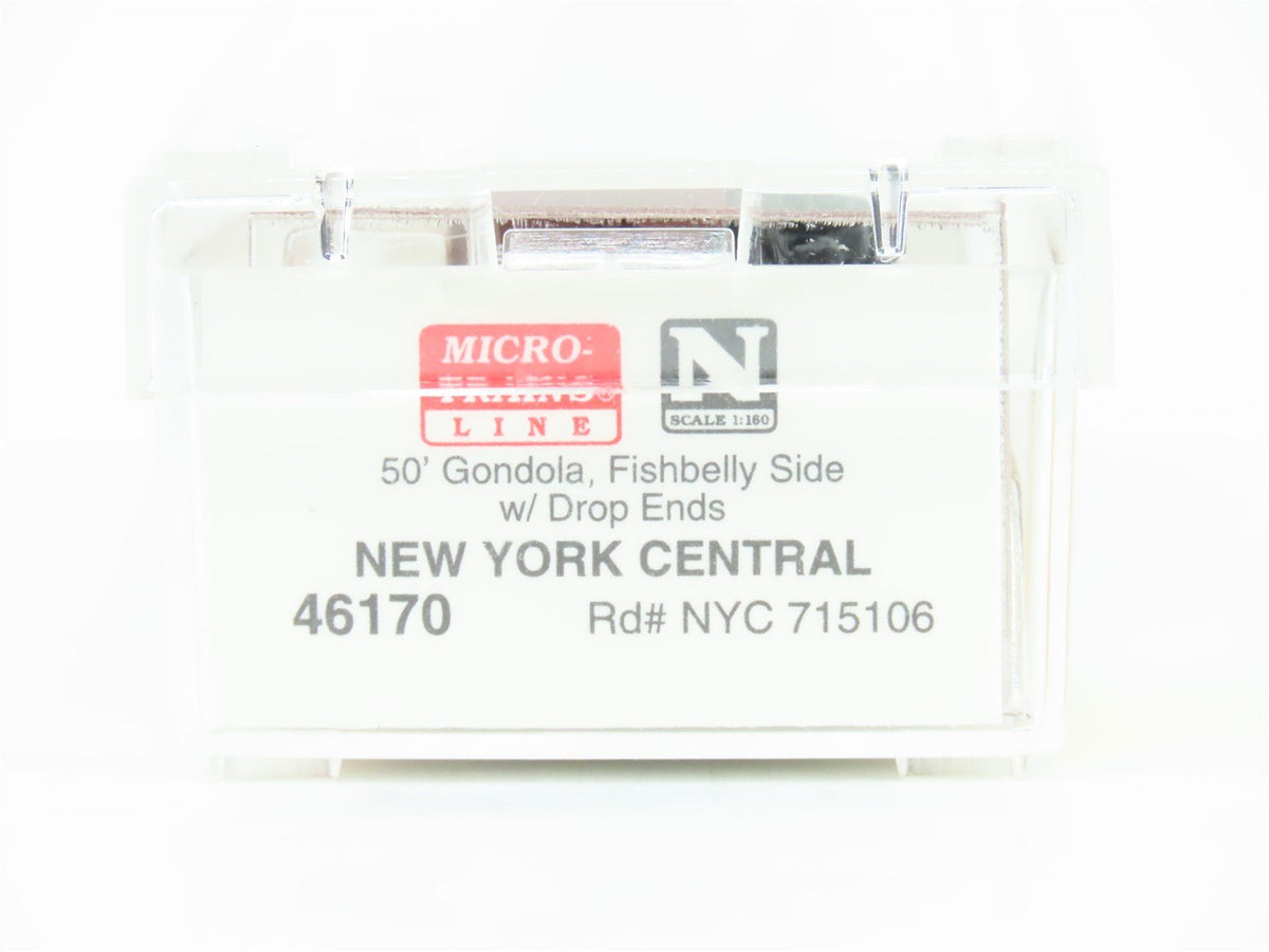 N Scale Micro-Trains MTL 46170 NYC New York Central System 50&#39; Gondola #715106