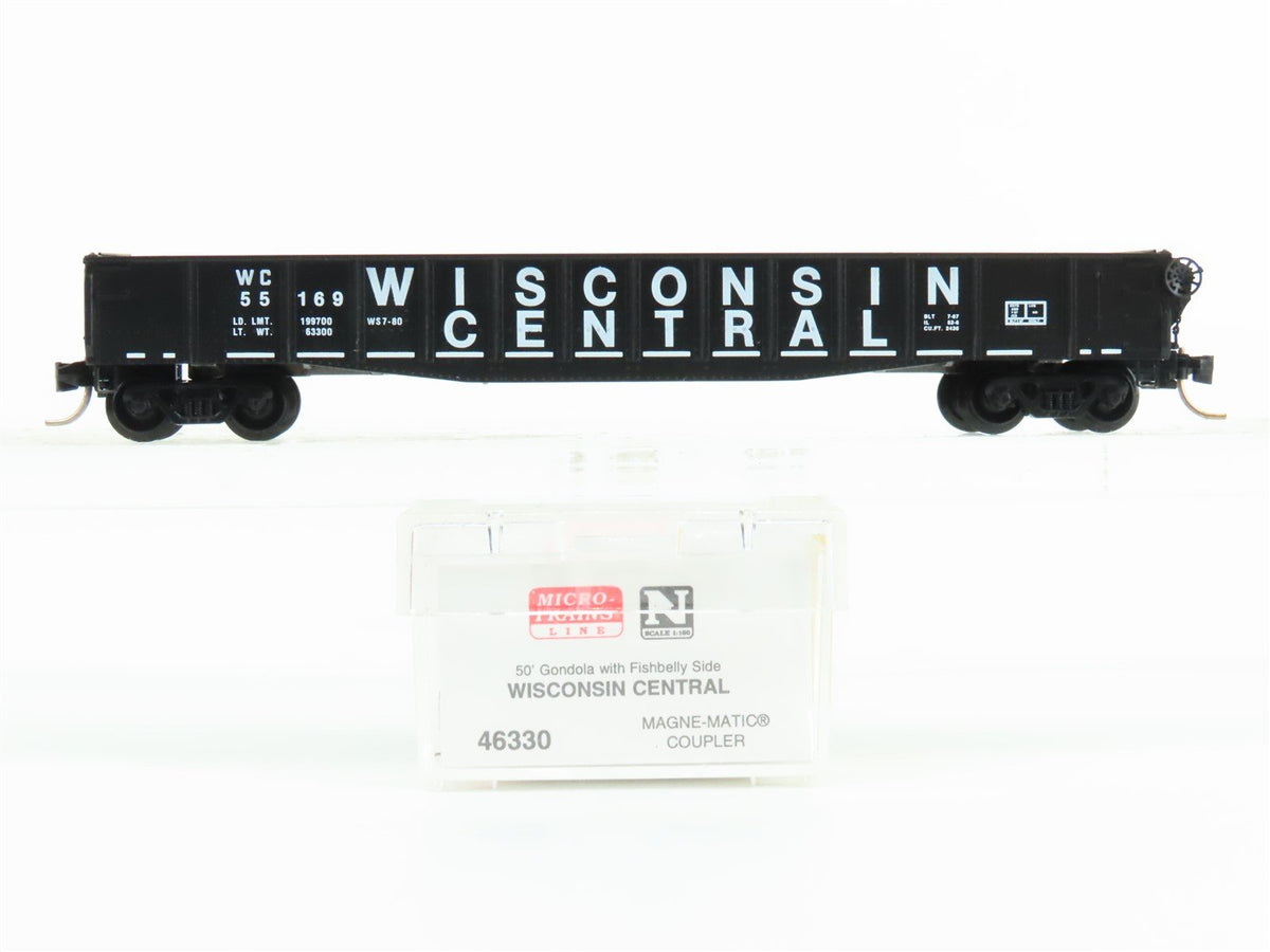 N Scale Micro-Trains MTL 46330 WC Wisconsin Central 50&#39; Open Gondola #55169