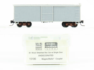 Nn3 Scale Micro-Trains MTL 15100 Undecorated 30' Wood Box Car