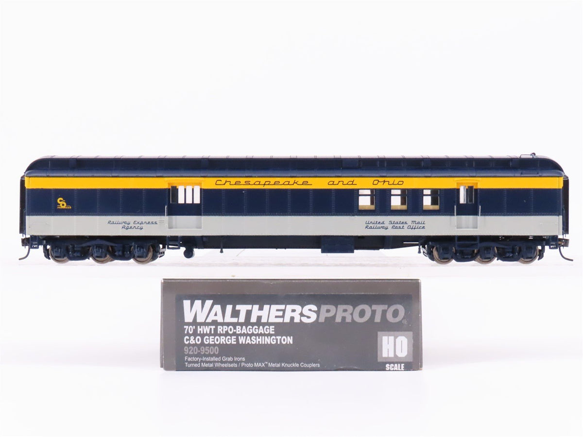 HO Walthers Proto 920-9500 C&amp;O George Washington 70&#39; RPO-Baggage Passenger Car