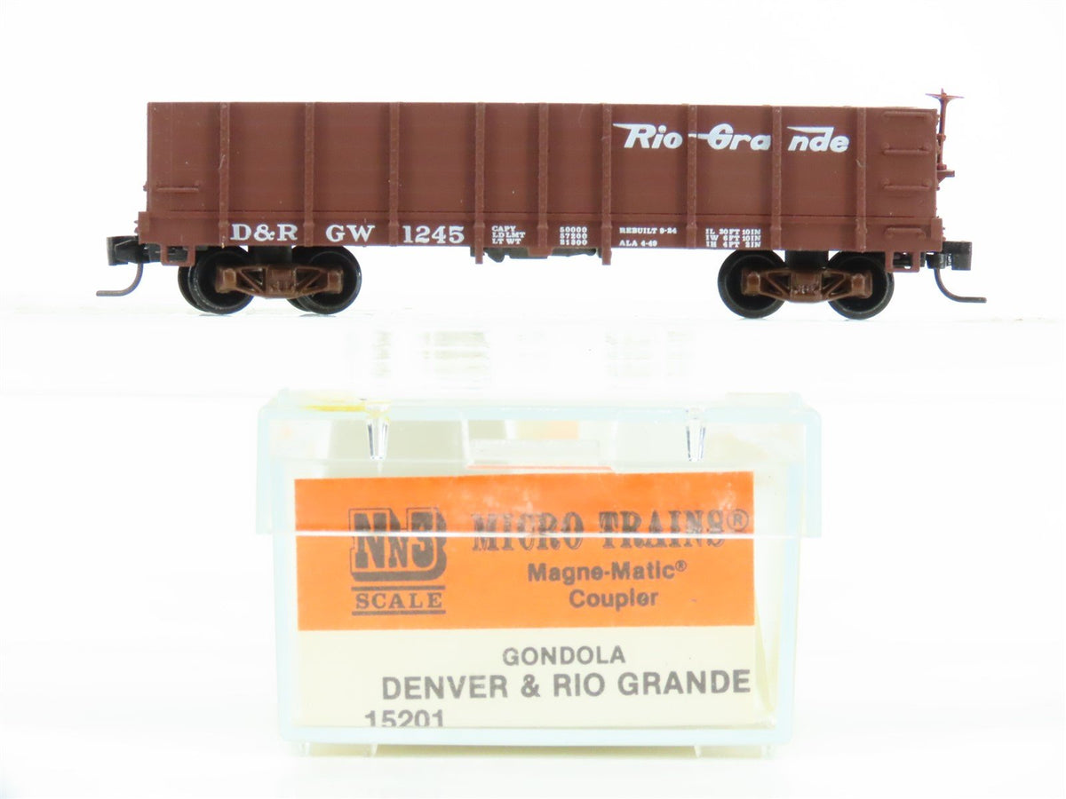 Nn3 Scale Kadee Micro-Trains MTL 15201 D&amp;RGW Rio Grande Railroad Gondola #1245