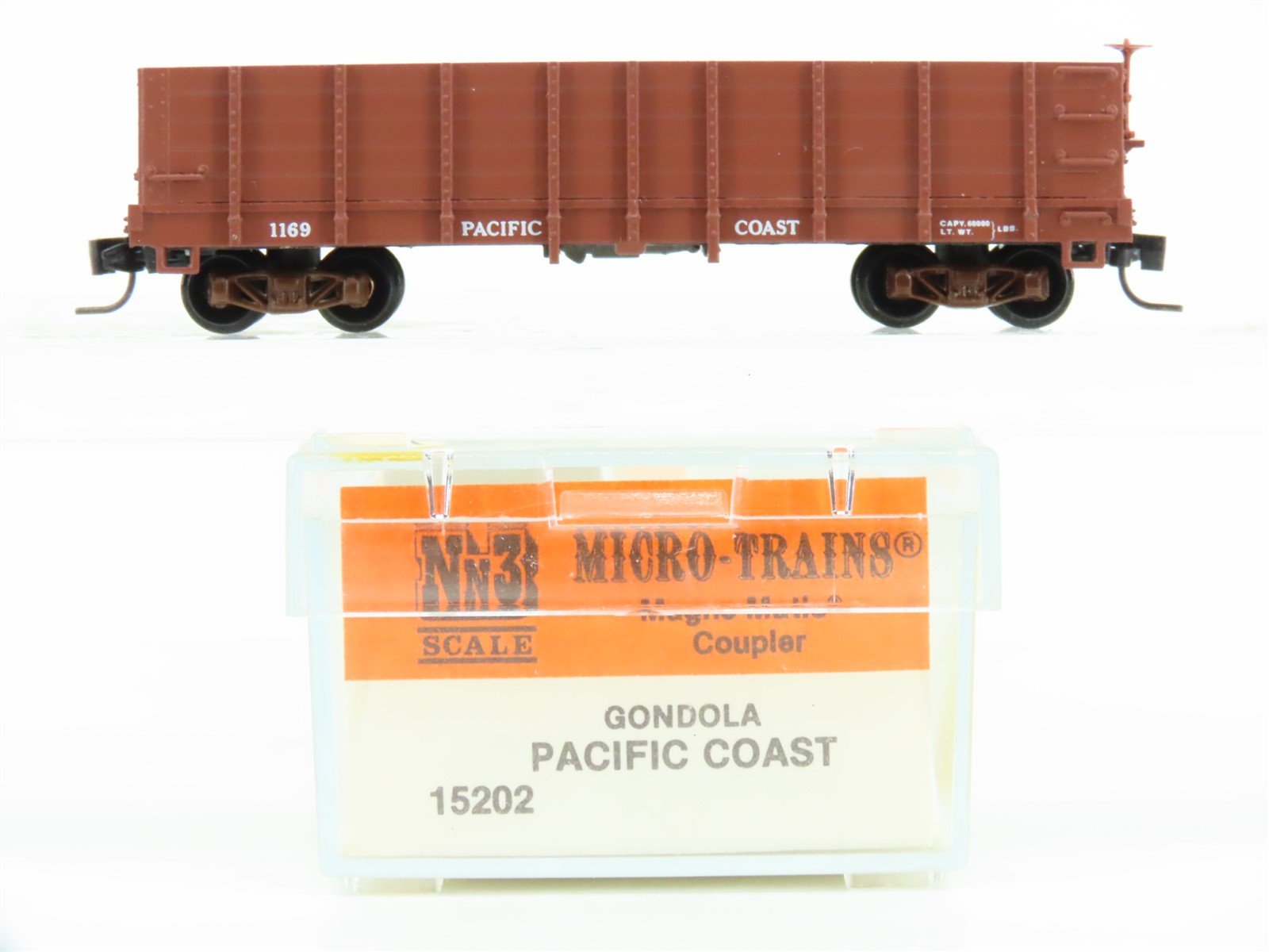 Nn3 Scale Kadee Micro-Trains MTL 15202 Pacific Coast Railroad Gondola #1169