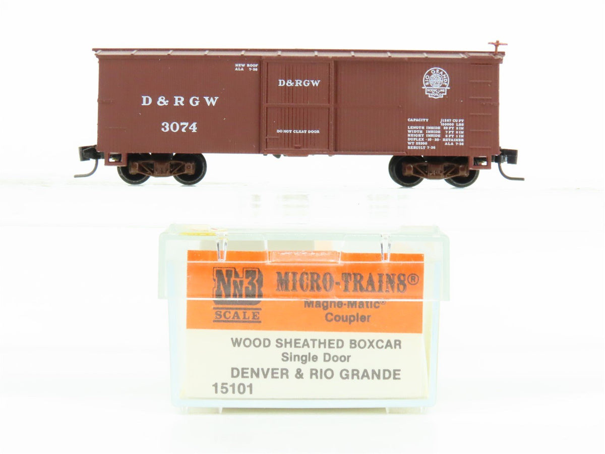 Nn3 Kadee Micro-Trains MTL 15101 D&amp;RGW Rio Grande Single Door 30&#39; Box Car #3074