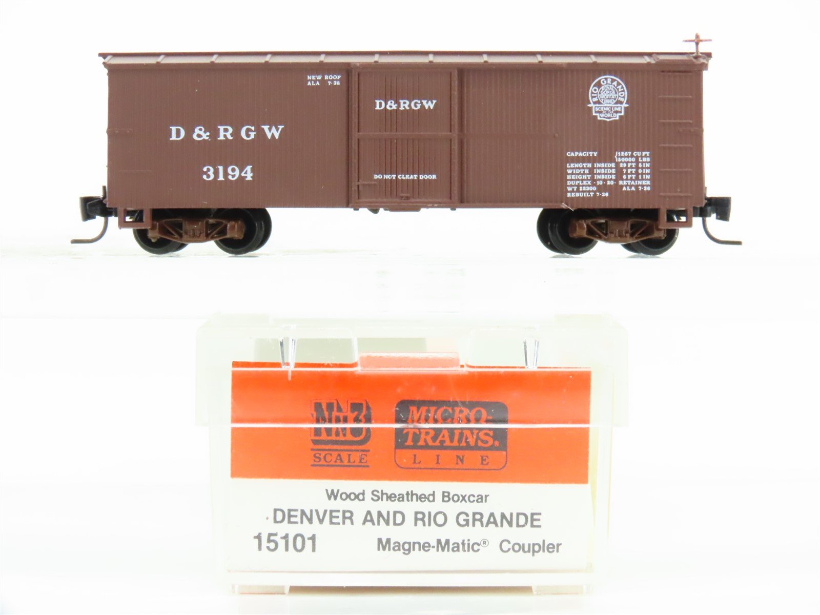 Nn3 Scale Micro-Trains MTL 15101 D&RGW Rio Grande Single Door 30' Box Car #3194