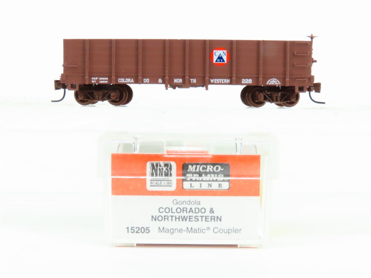 Nn3 Scale Micro-Trains MTL 15205 C&amp;N Colorado &amp; Northwestern Gondola #228