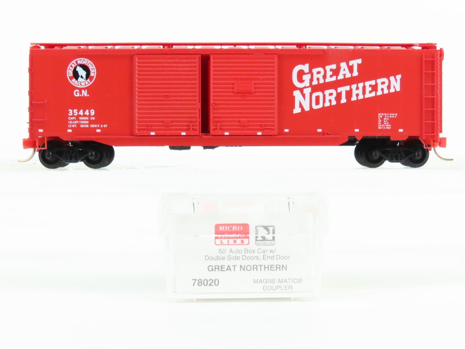 N Scale Micro-Trains MTL 78020 GN Great Northern 50' Double Door Box Car #35449