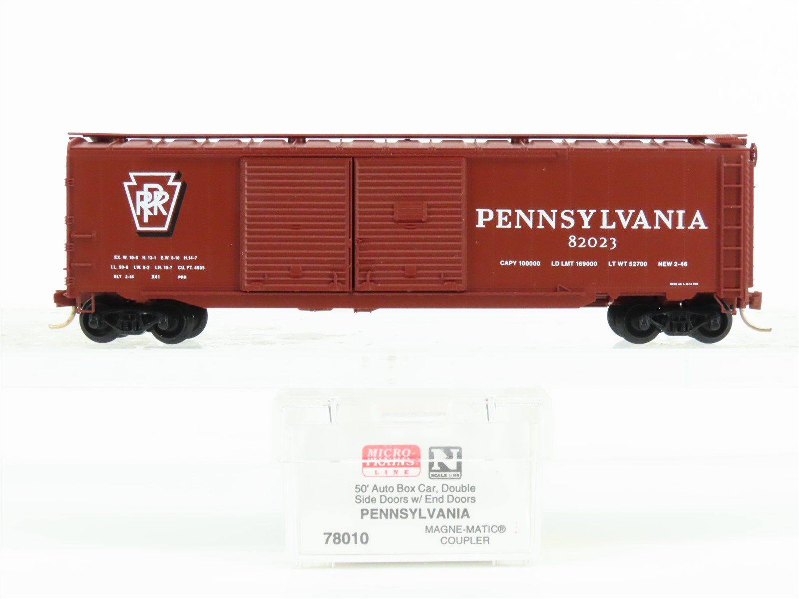 N Scale Micro-Trains MTL 78010 PRR Pennsylvania 50' Double Door Box Car #82023