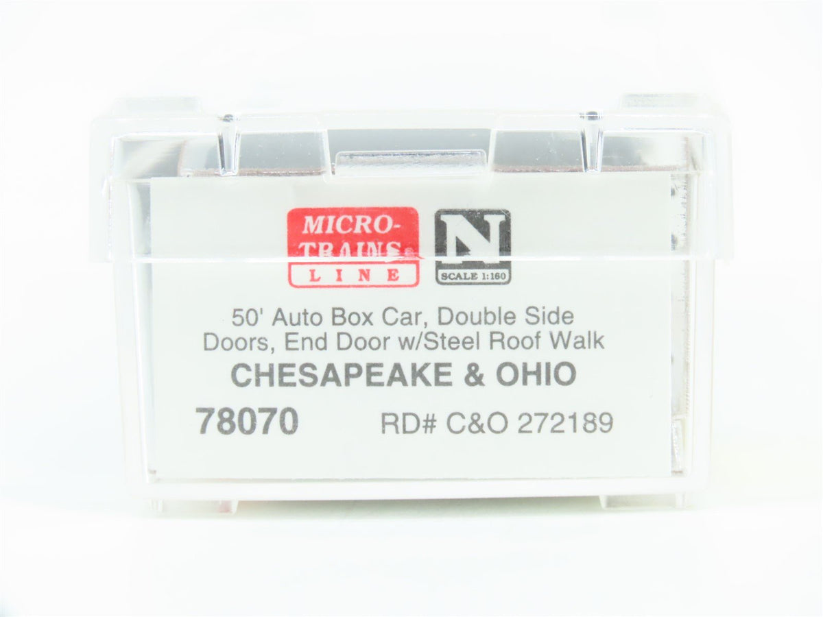 N Scale Micro-Trains MTL 78070 C&amp;O Chesapeake &amp; Ohio 50&#39; Box Car #272189