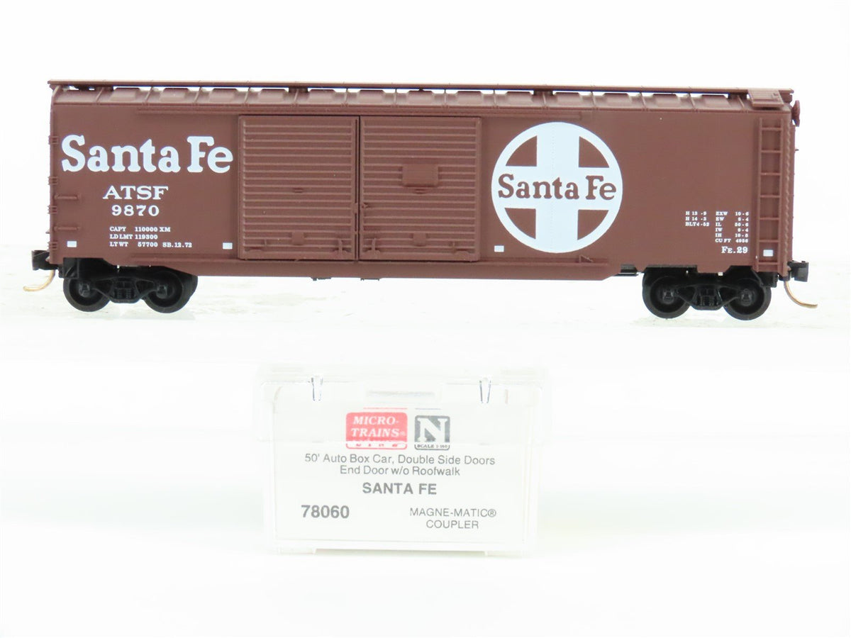 N Scale Micro-Trains MTL 78060 ATSF Santa Fe 50&#39; Double Door Box Car #9870