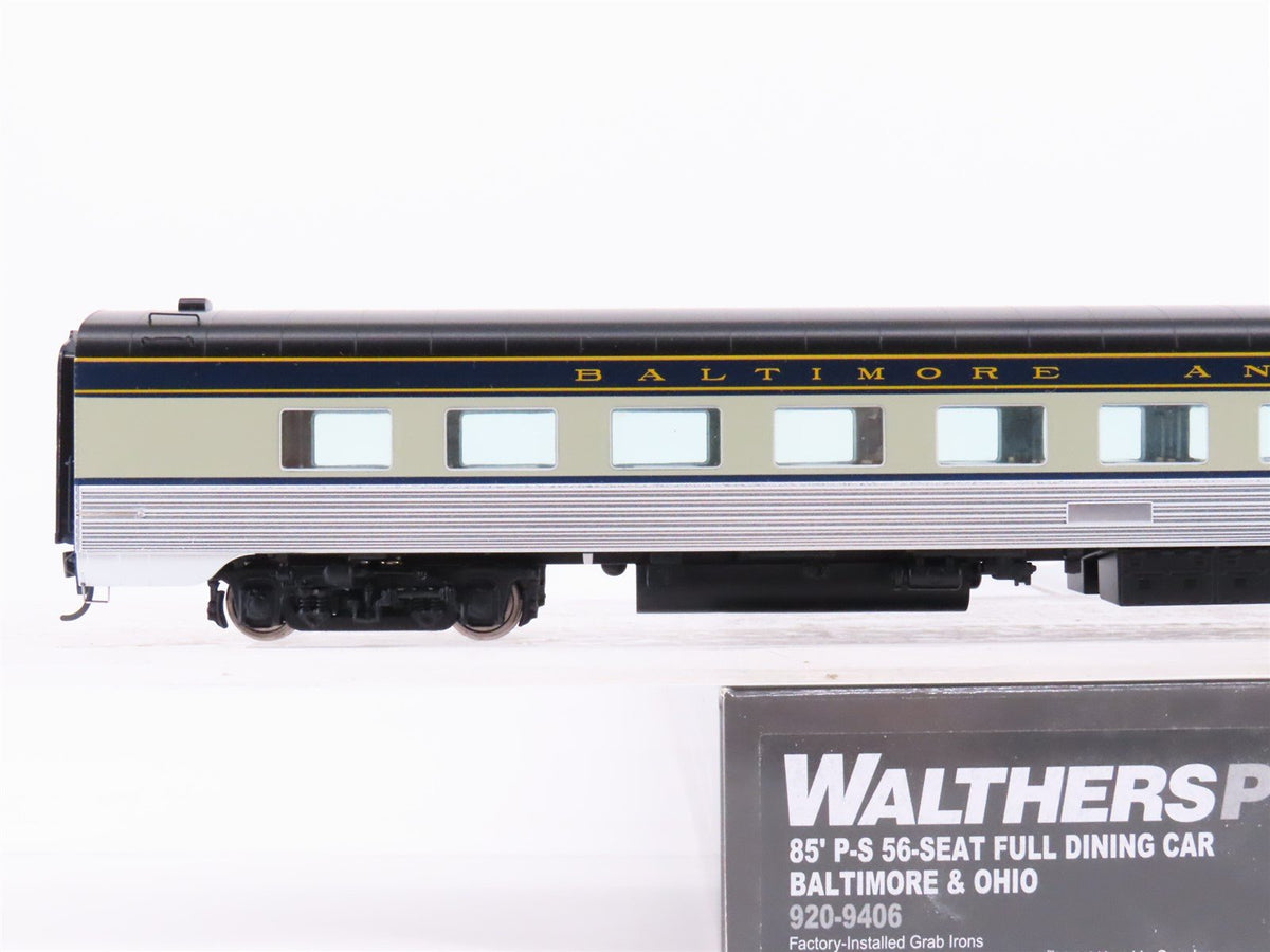 HO Walthers Proto 920-9406 B&amp;O Railway 85&#39; Budd 56-Seat Dining Passenger Car