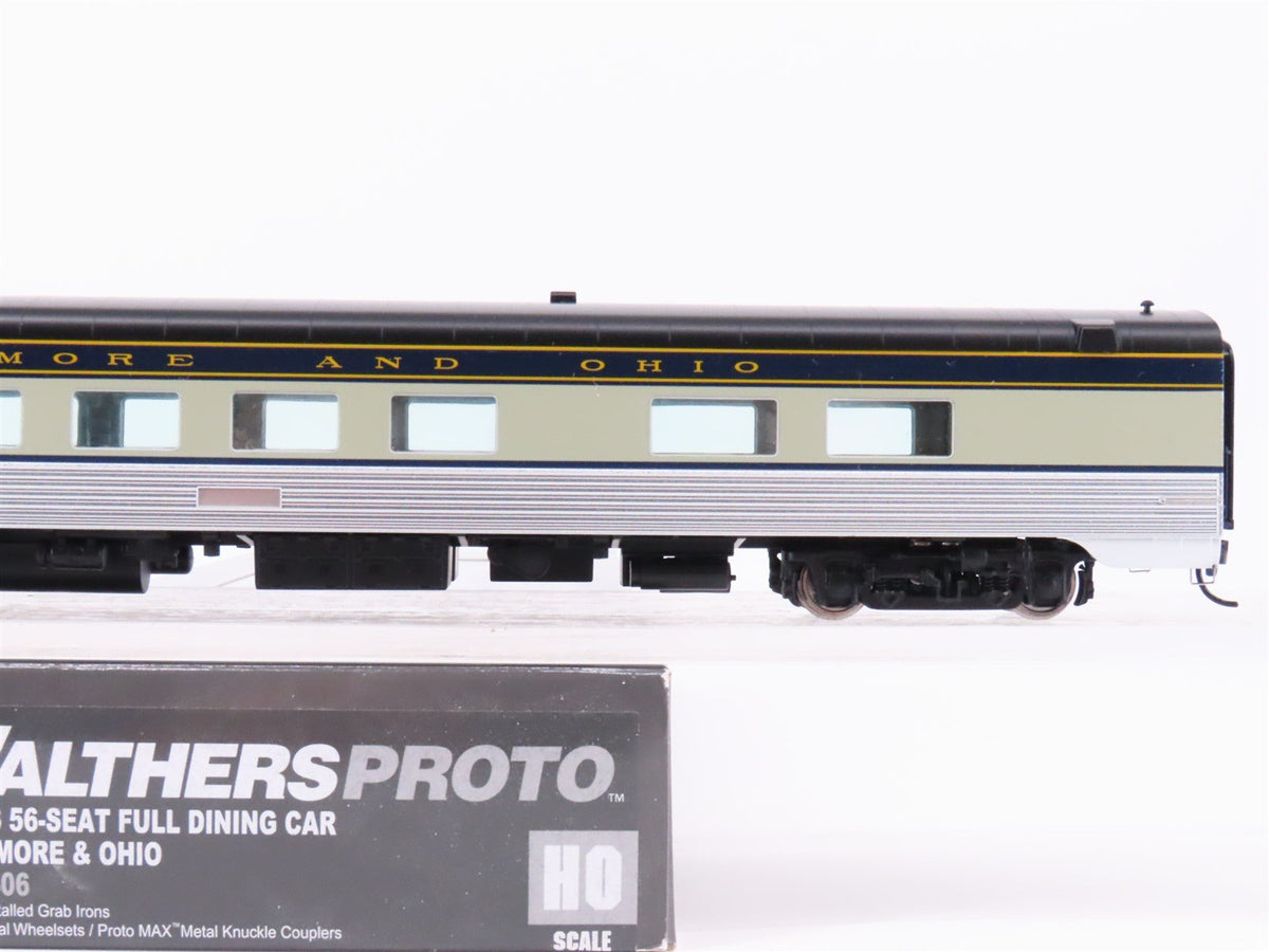 HO Walthers Proto 920-9406 B&amp;O Railway 85&#39; Budd 56-Seat Dining Passenger Car