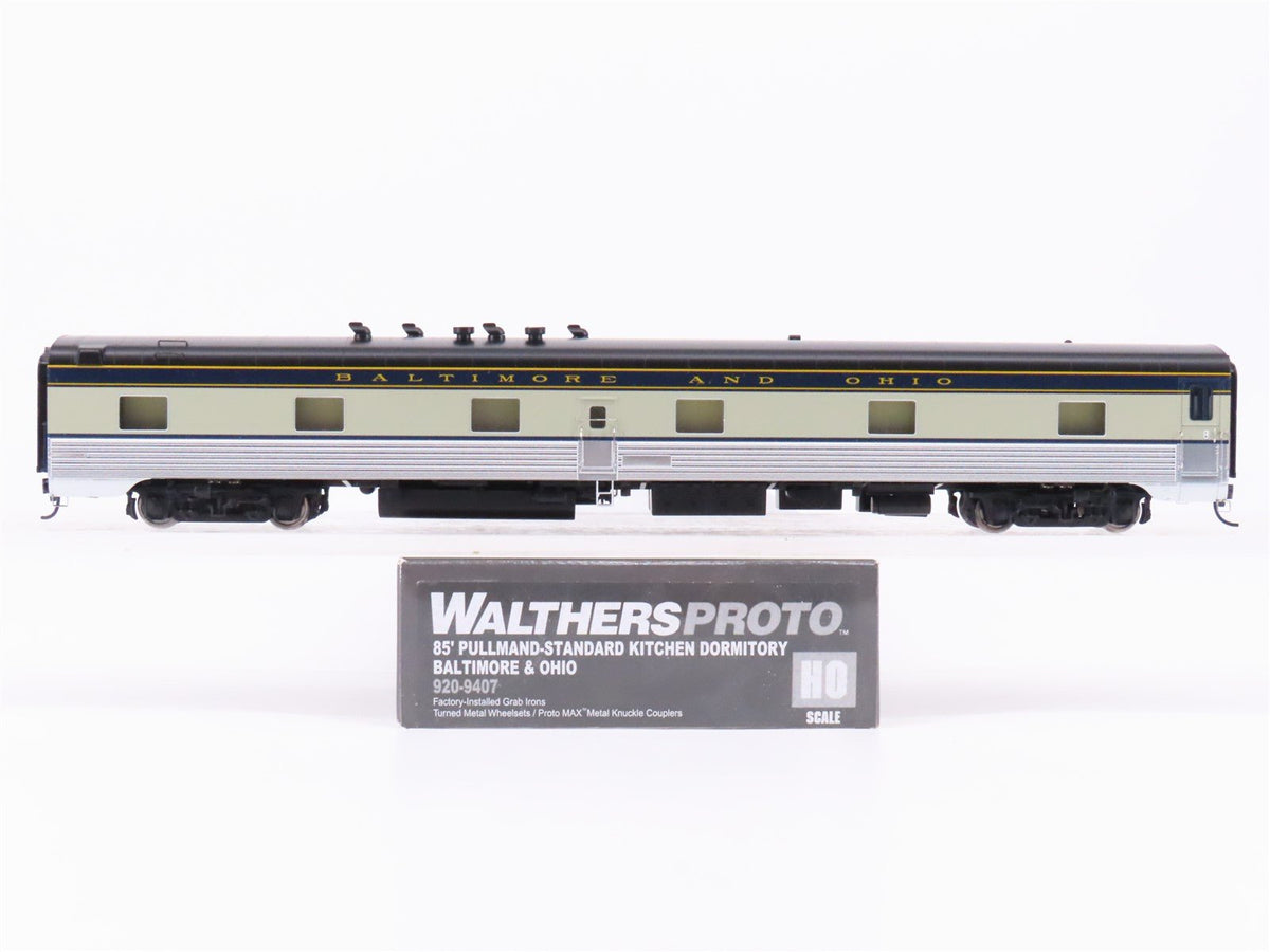 HO Walthers Proto 920-9407 B&amp;O Railway 85&#39; P-S Kitchen-Dormitory Passenger Car