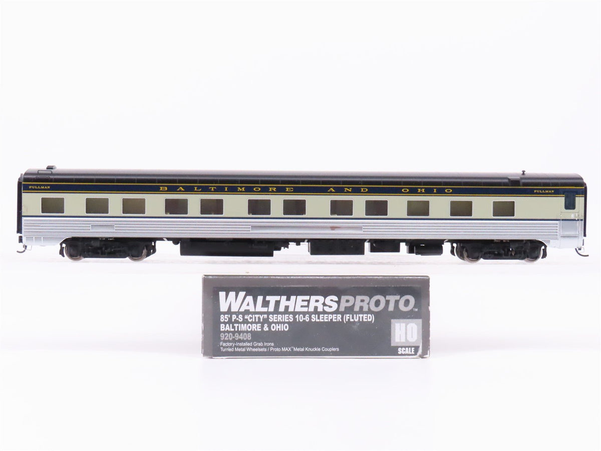 HO Walthers Proto 920-9408 B&amp;O Railway 85&#39; P-S 10-6 Sleeper Passenger Car