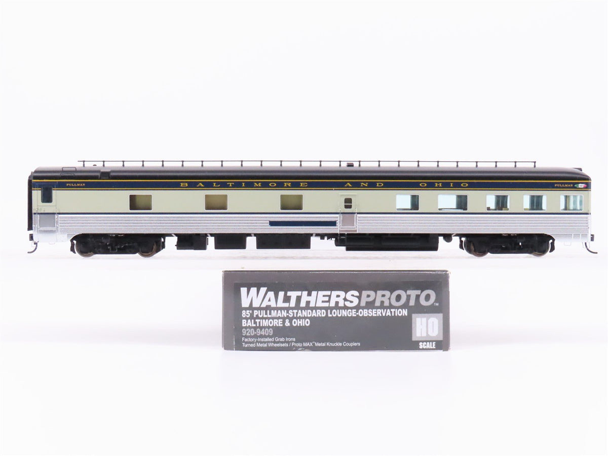 HO Walthers Proto 920-9409 B&amp;O Railway 85&#39; P-S Lounge-Observation Passenger Car