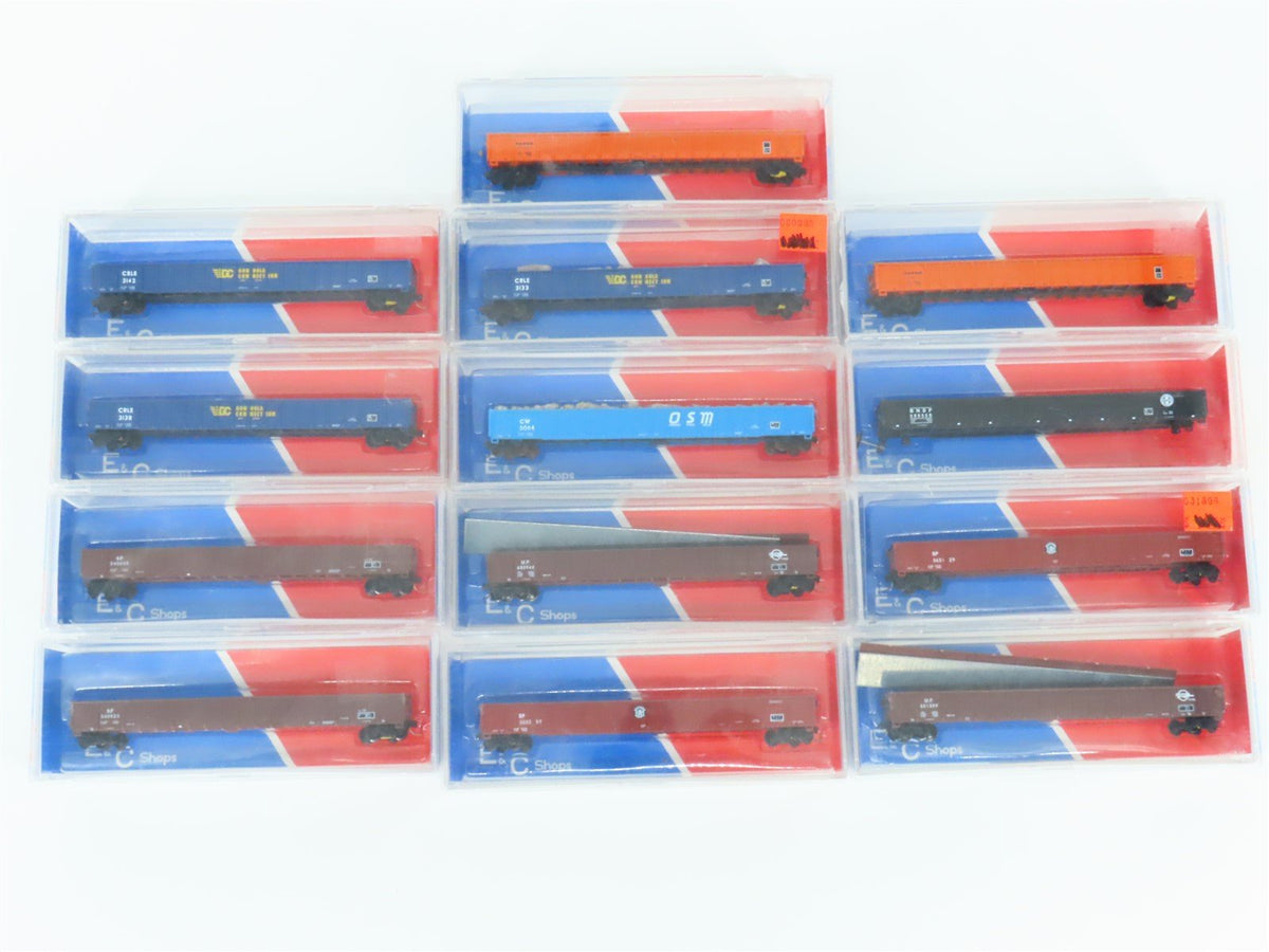 LOT of 13 N Scale MTL Micro-Trains E&amp;C Shops CRLE/BNSF/SP/D&amp;RGW/SW/MP Gondolas