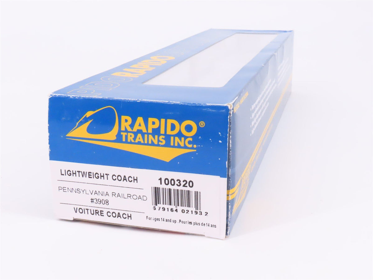 HO Scale Rapido 100320 PRR Pennsylvania LW Coach Passenger Car #3908