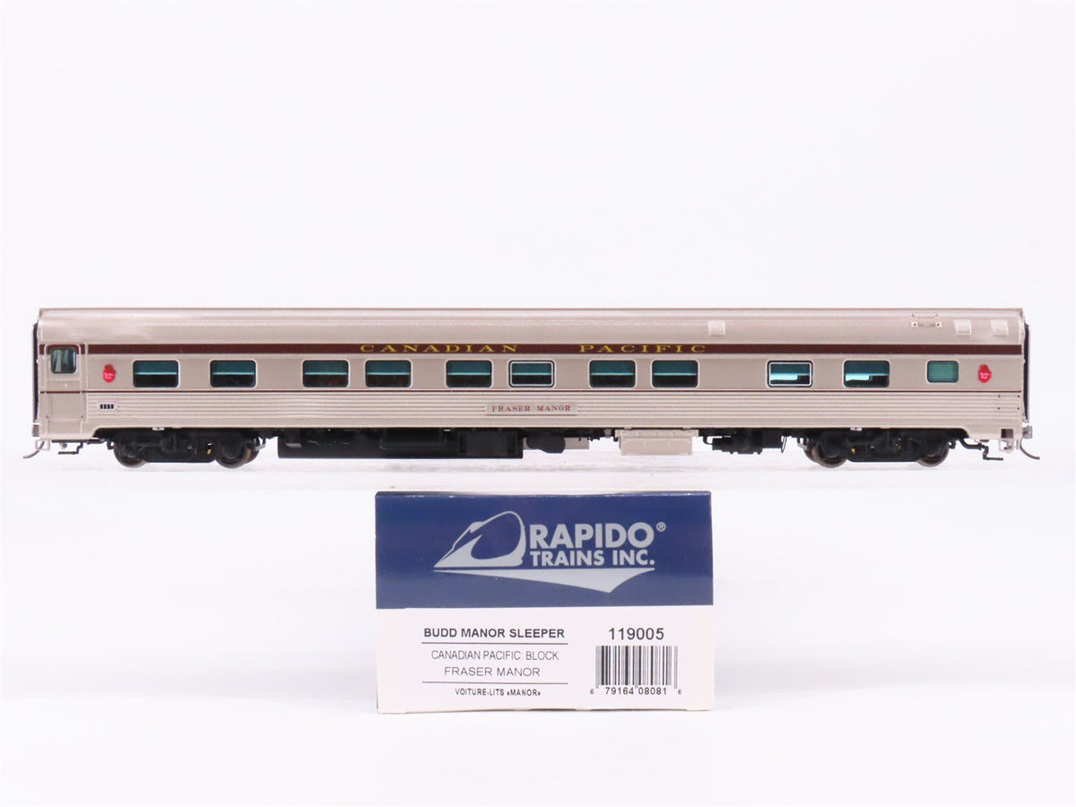 HO Scale Rapido 119005 CP Canadian Pacific Sleeper Passenger Car &quot;Fraser Manor&quot;