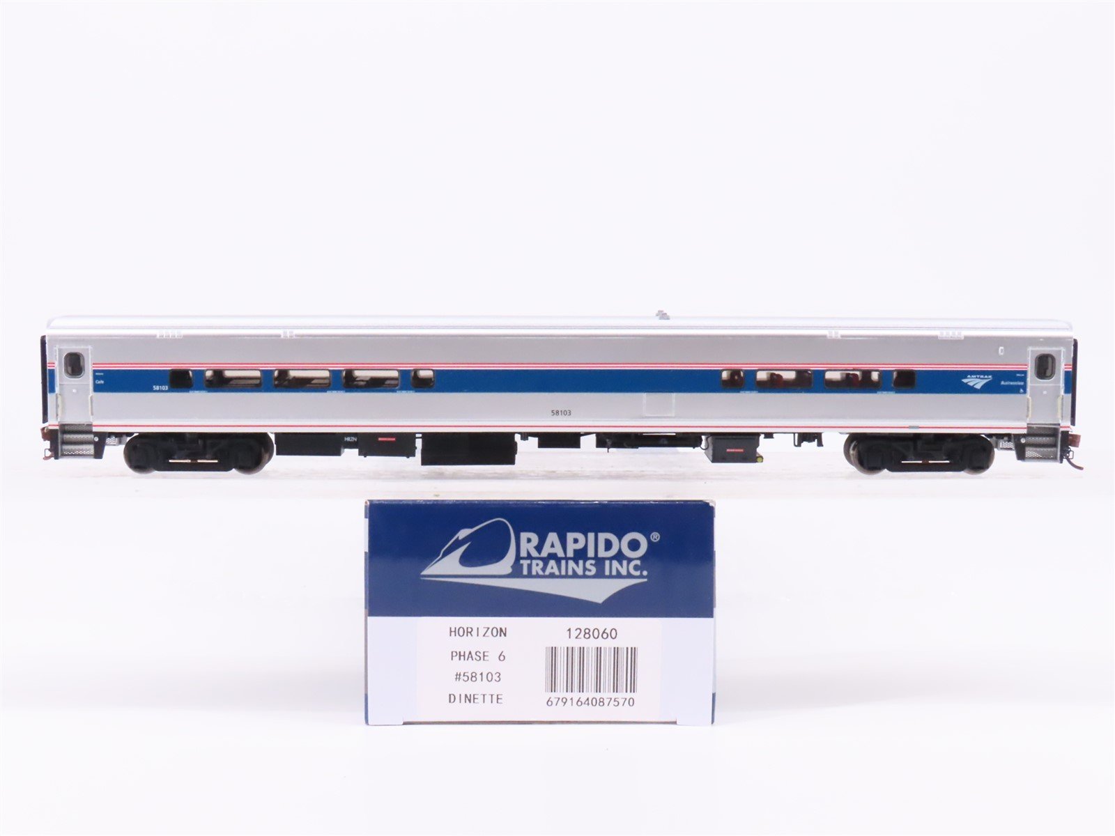 HO Scale Rapido 128060 Amtrak Horizon Phase 6 Dinette Passenger Car #58103