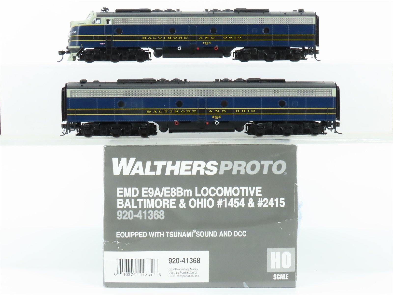 HO Scale Walthers Proto 920-41368 B&O EMD E9A/E8Bm Diesel Set w/ DCC & Sound