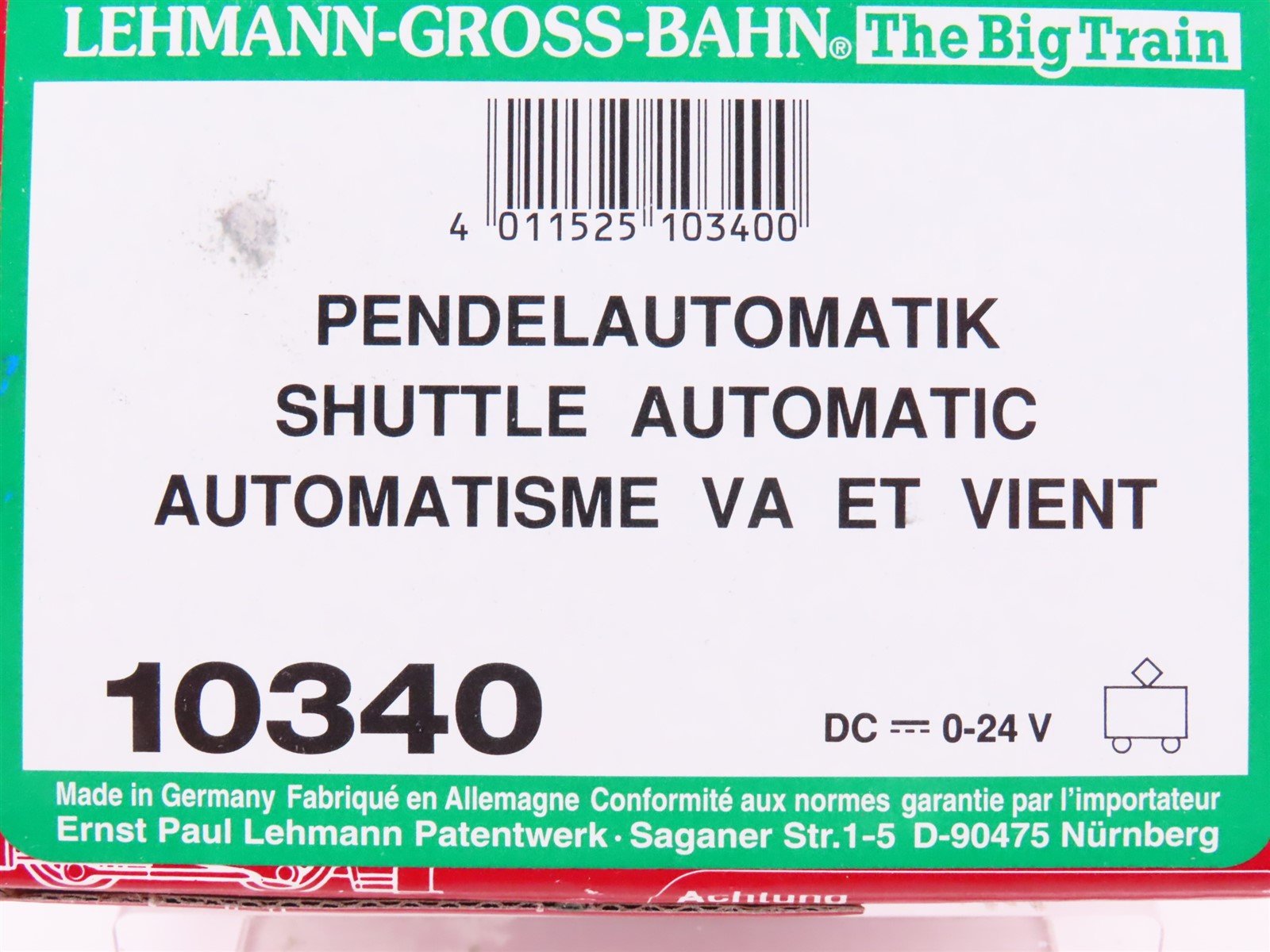 G Scale LGB 10340 Automatic Shuttle Reversing Unit