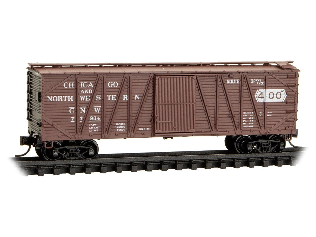 N Scale Micro-Trains MTL 02800191 CNW &quot;Route of the 400&quot; 40&#39; Box Car #77834