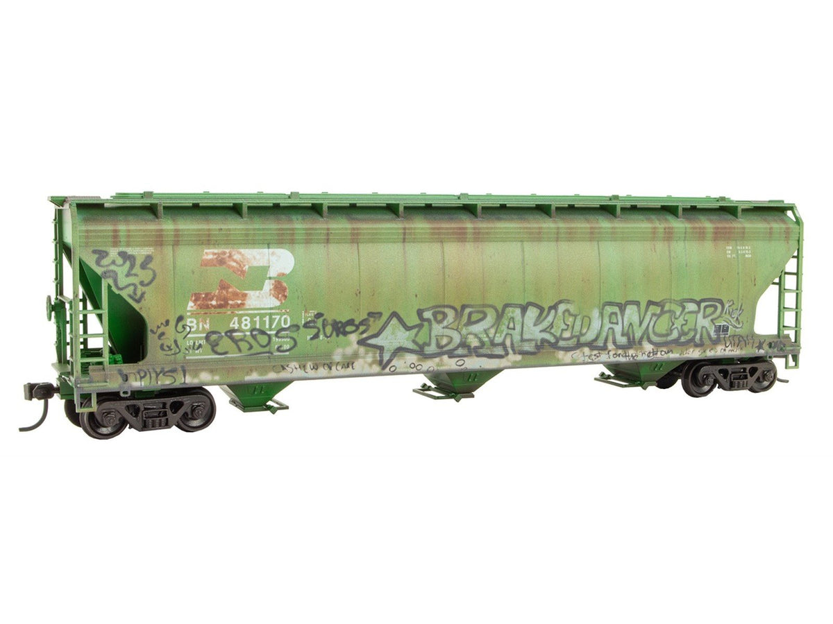 HO Accurail/Micro-Trains MTL Kit 5600-002 BN 3-Bay Covered Hopper w/ Graffiti