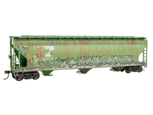 HO Accurail/Micro-Trains MTL Kit 5600-002 BN 3-Bay Covered Hopper w/ Graffiti