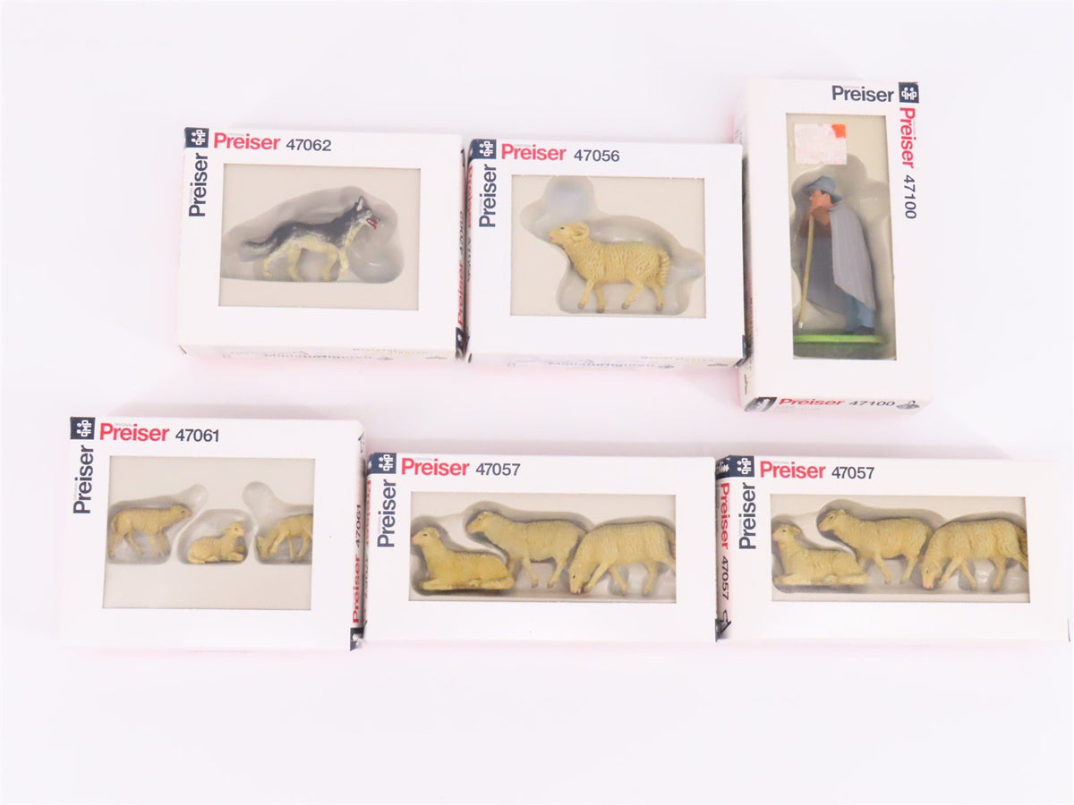 LOT of 12 G 1/25 Scale Preiser Elastolin Shepherd w/ Dog &amp; Sheep Figures