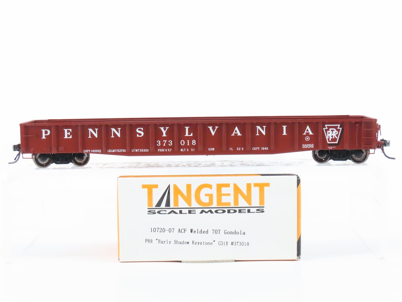 HO Scale Tangent 10720-07 PRR Pennsylvania ACF Welded 70T Gondola #373018