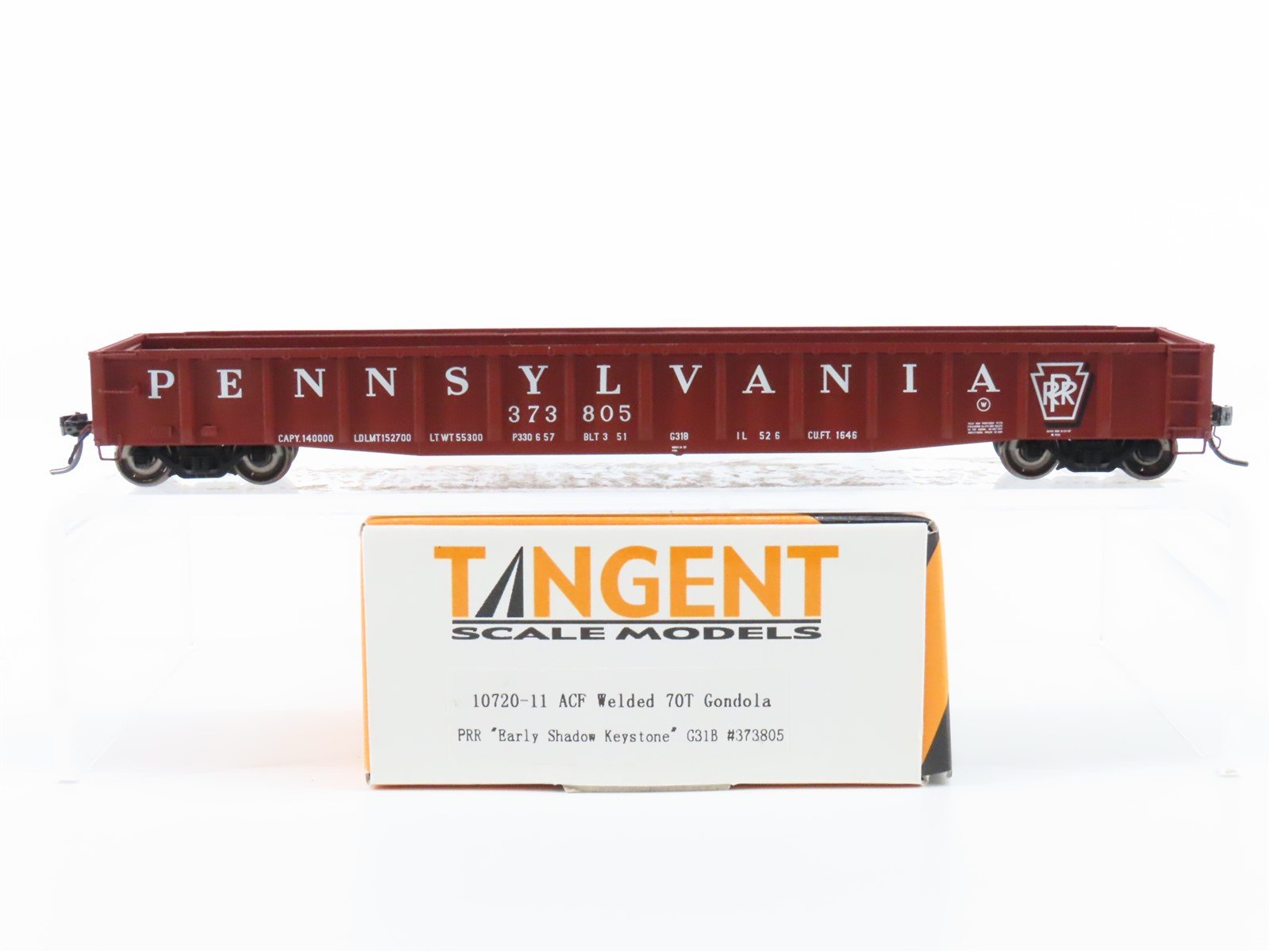 HO Scale Tangent 10720-11 PRR Pennsylvania ACF Welded 70T Gondola #373805