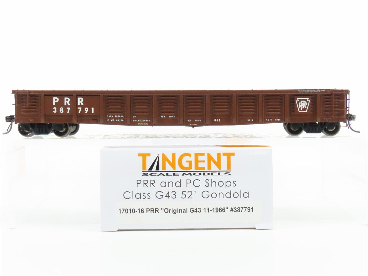 HO Tangent 17010-16 PRR and PC Shops Pennsylvania Class G43 52&#39; Gondola #387791