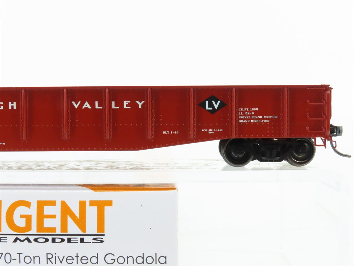 HO Tangent 10921-02 LV Lehigh Valley Bethlehem 52&#39; 6&quot; Riveted Gondola #32413