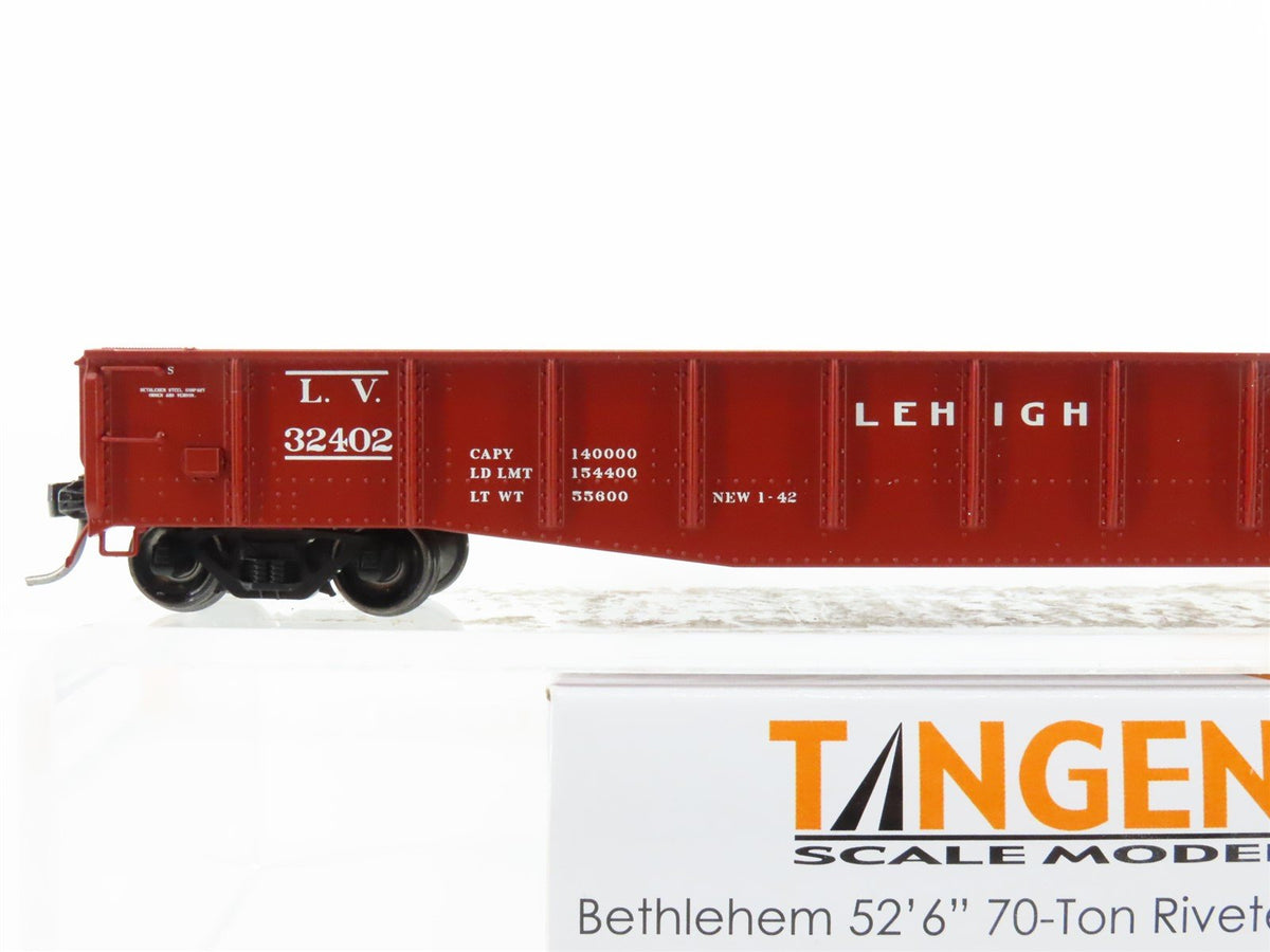 HO Tangent 10921-01 LV Lehigh Valley Bethlehem 52&#39; 6&quot; Riveted Gondola #32402