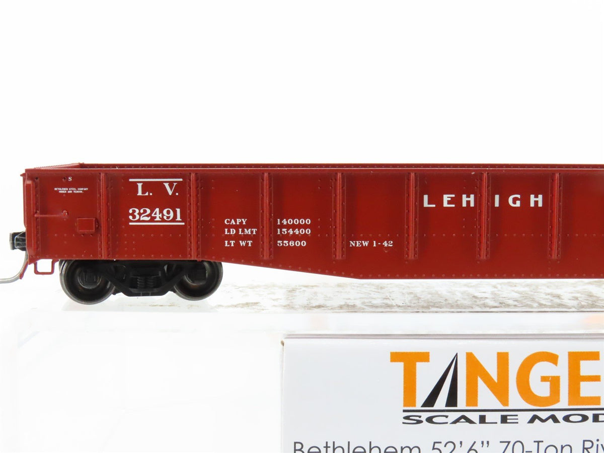 HO Tangent 10921-06 LV Lehigh Valley Bethlehem 52&#39; 6&quot; Riveted Gondola #32491