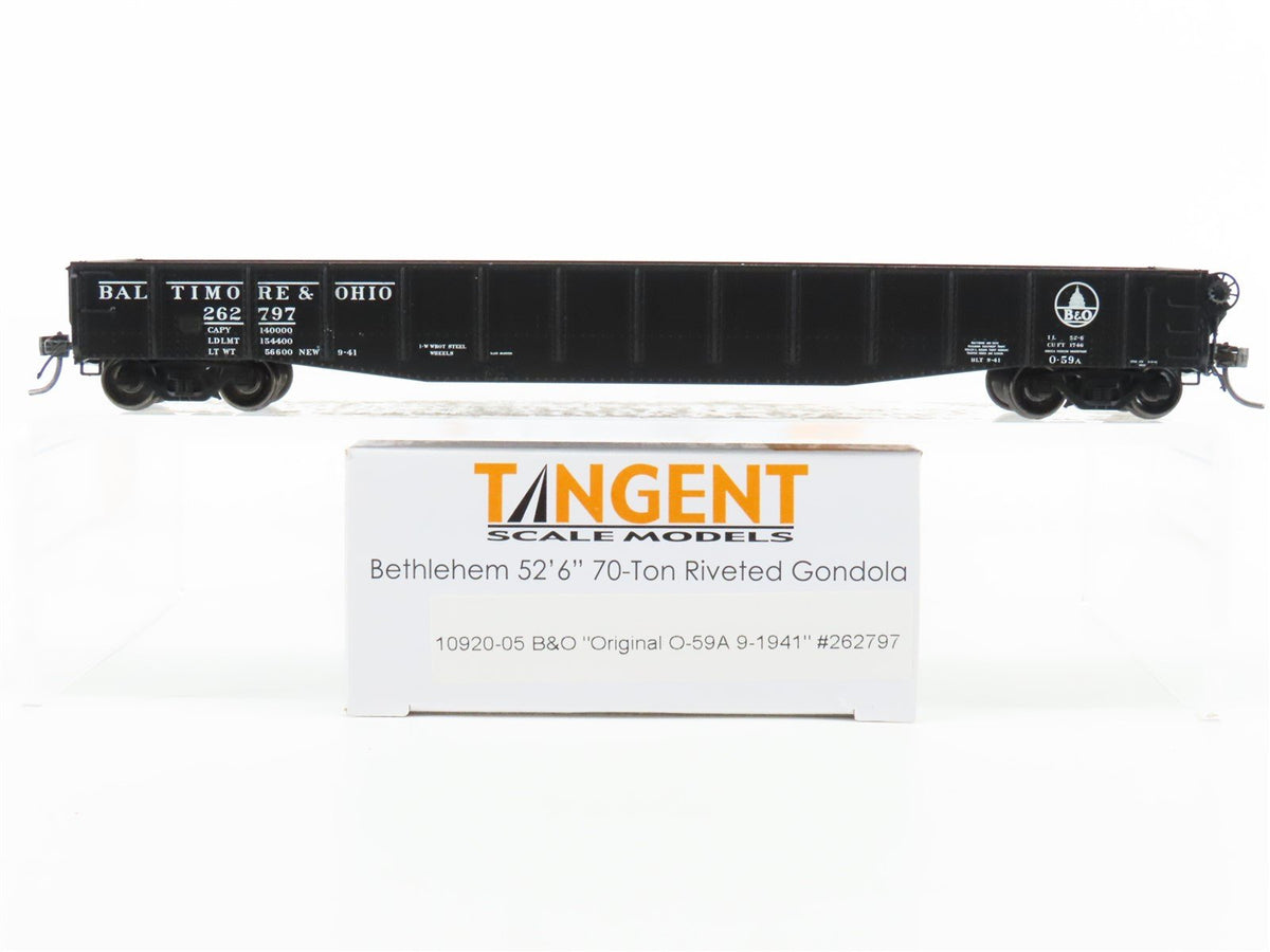 HO Scale Tangent 10920-05 B&amp;O Baltimore &amp; Ohio Bethlehem 52&#39; 6&quot; Gondola #262797