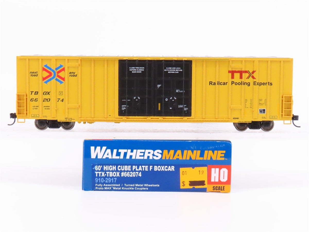 HO Scale Walthers Mainline 910-2917 TTX-TBOX 60&#39; High Cube Boxcar #662074