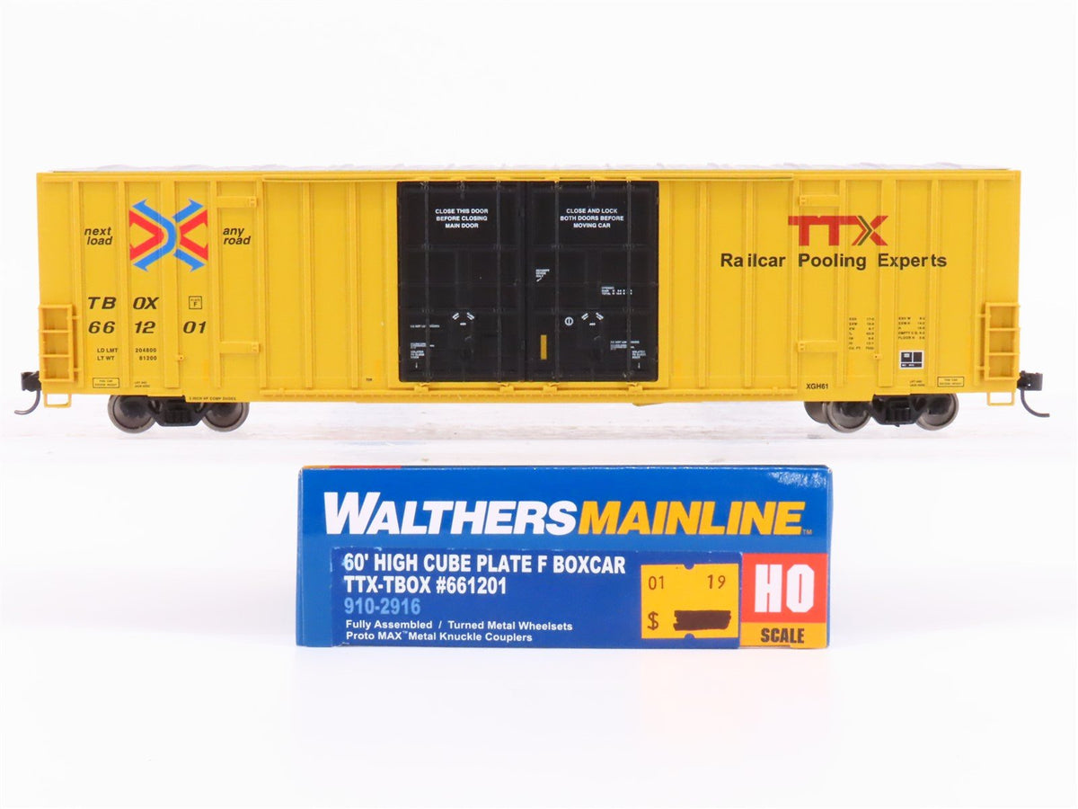 HO Scale Walthers Mainline 910-2916 TTX-TBOX 60&#39; High Cube Boxcar #661201