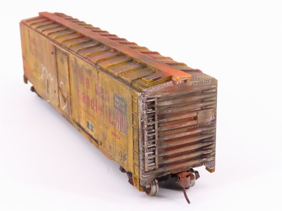 HO Walthers Trainline 931-1672 UP Union Pacific Boxcar #499233 Custom Weathered