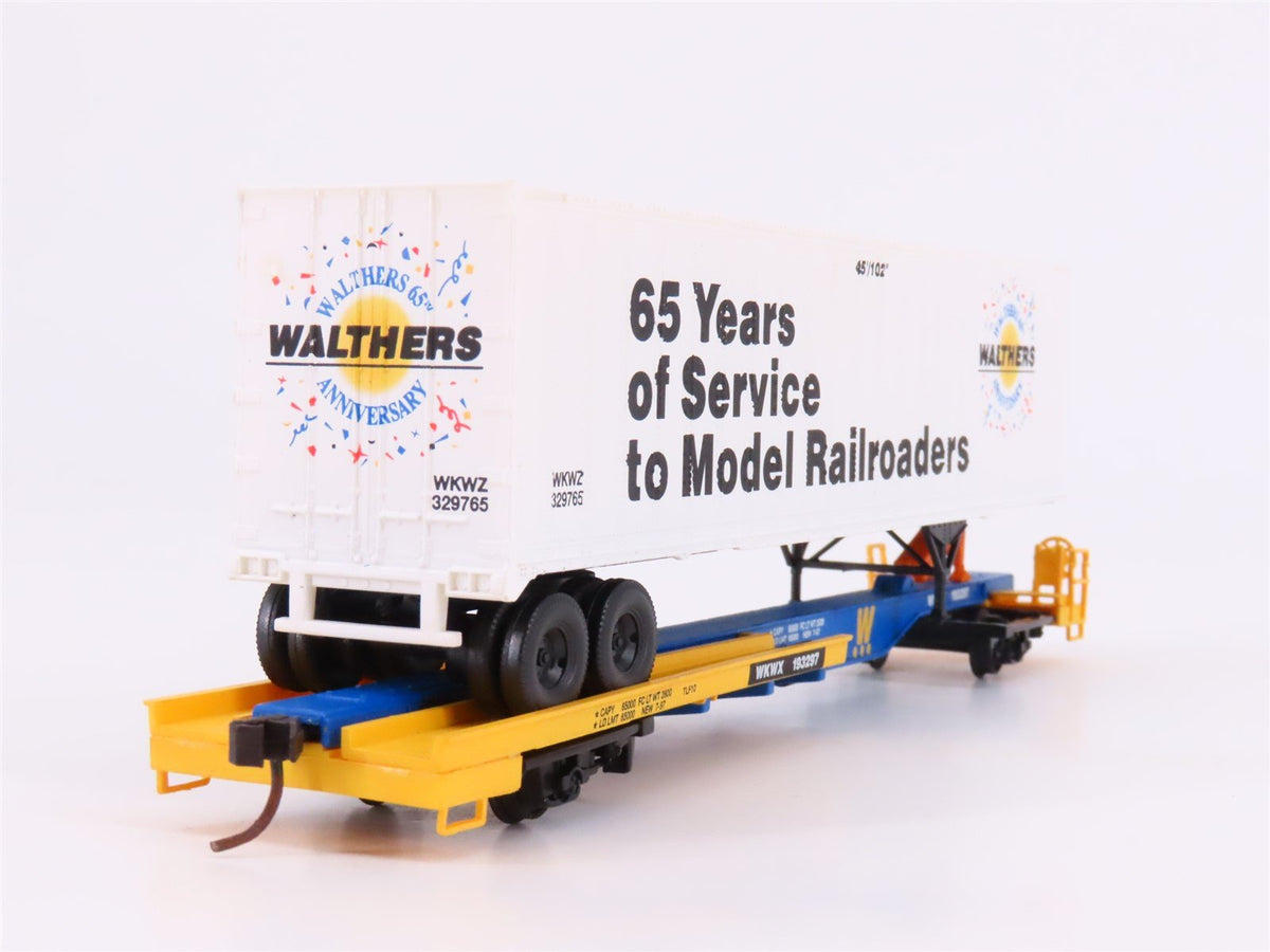 HO Scale Walthers RTR 949-1 Walthers 65th Anniversary Flatcar #193297 w/Trailer