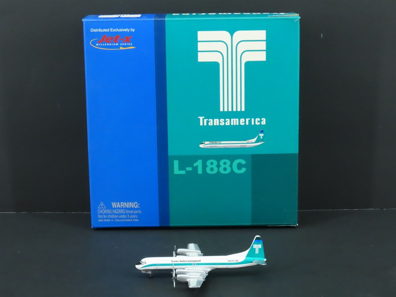 1:400 Dragon Wings Jet-X JXM153 Die-Cast Transamerica Lockheed L-188C Aircraft