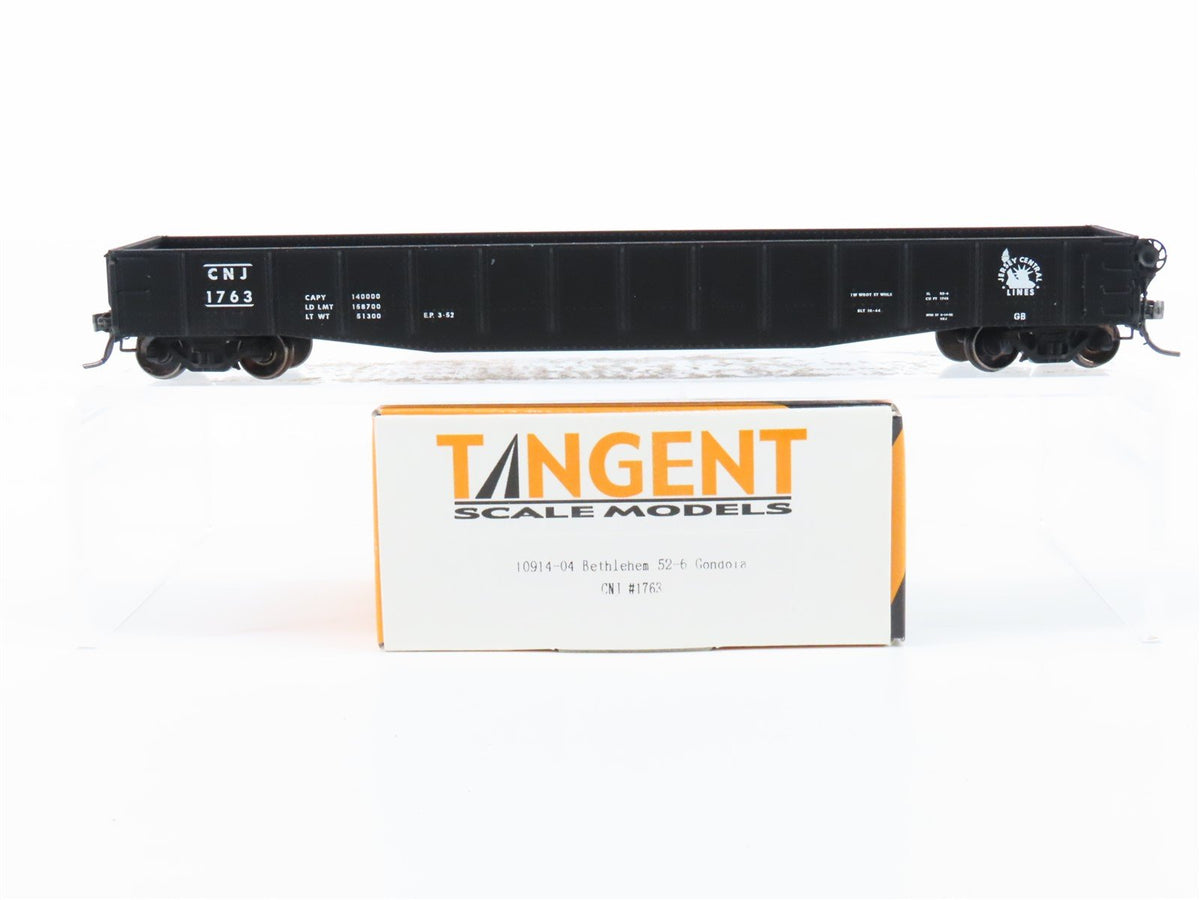 HO Scale Tangent 10914-04 CNJ Jersey Central 52&#39; 6&quot; Welded 70T Gondola Car #1763