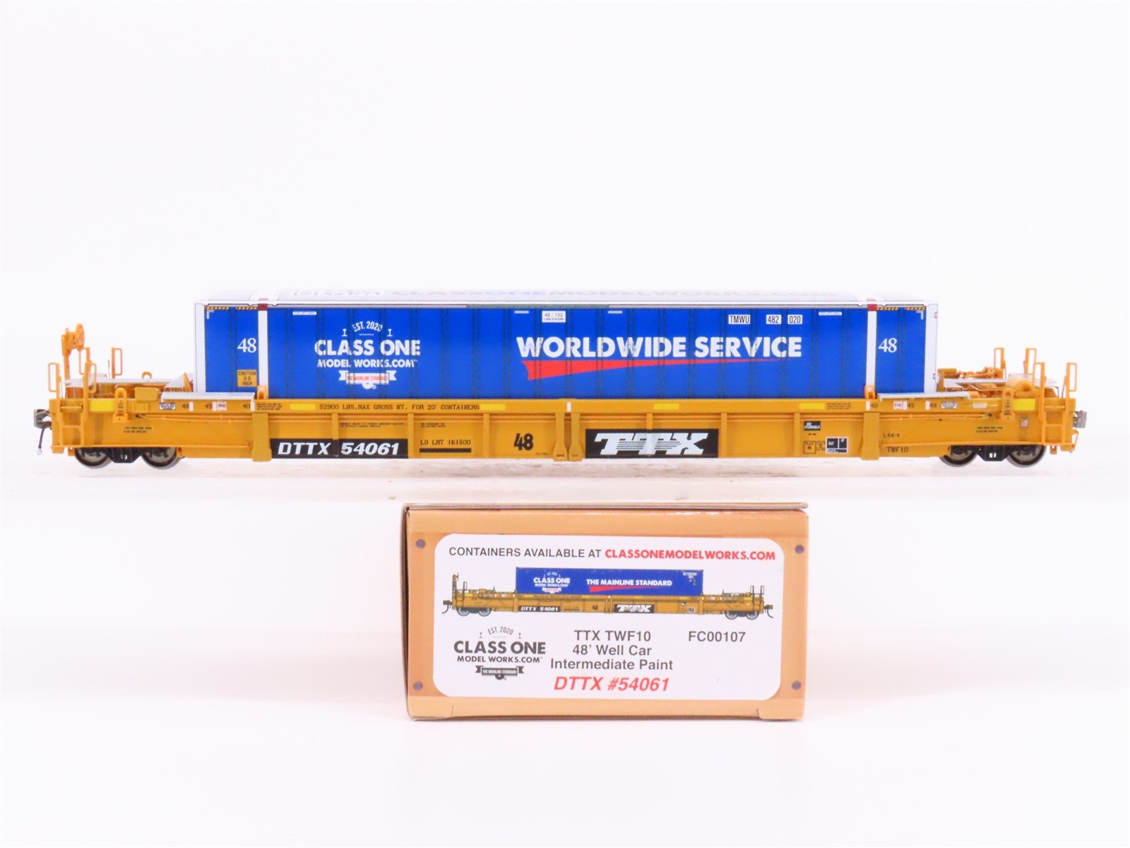 HO Scale Class One Model Works FC00107 TTX TWF10 48' Well Car #54061