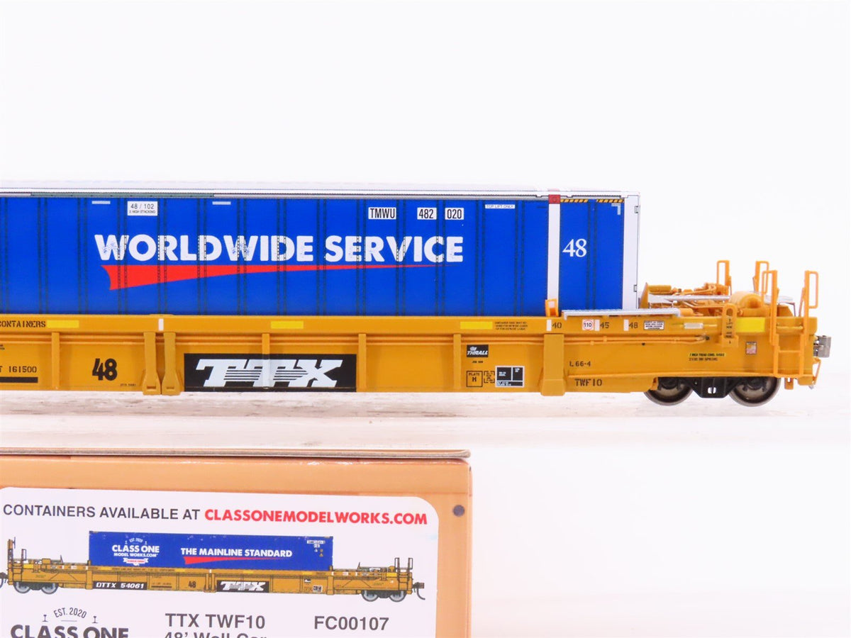 HO Scale Class One Model Works FC00107 TTX TWF10 48&#39; Well Car #54061