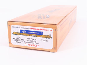 HO Scale Class One Model Works FC00107 TTX TWF10 48' Well Car #54061