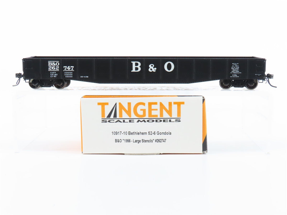 HO Scale Tangent 10917-10 B&amp;O Baltimore &amp; Ohio 52&#39; 6&quot; 70T Gondola Car #262747