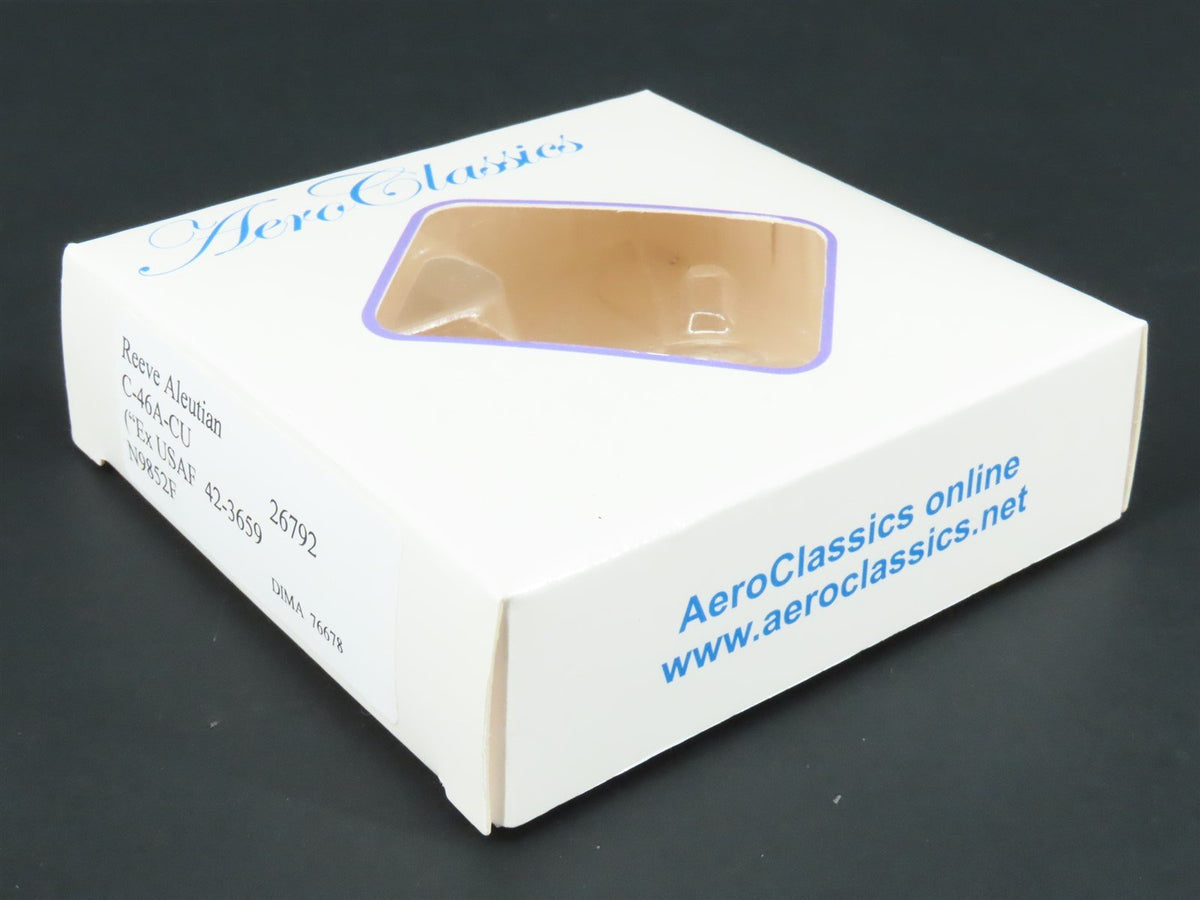 1:400 Aero Classics Die-Cast Reeve Aleutian Curtiss C-46A-CU Aircraft N9852F